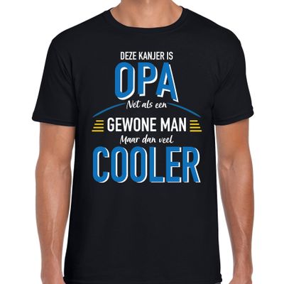 Deze kanjer is opa net als een gewone man maar dan veel cooler cadeau t-shirt zwart voor heren Deze kanjer is opa net als een gewone man maar dan veel cooler cadeau t-shirt zwart voor heren