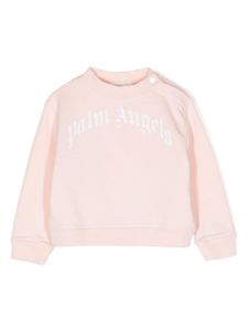 Palm Angels Kids sweat en coton à logo incurvé - Rose