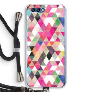 Gekleurde driehoekjes: Honor 10 Transparant Hoesje met koord