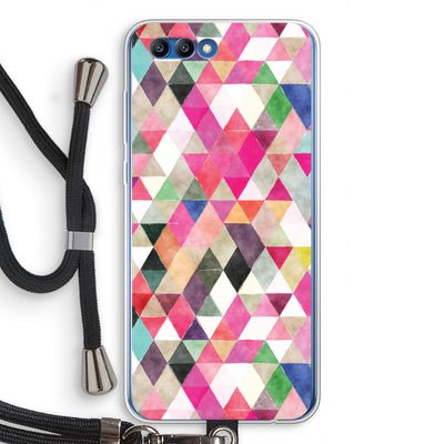 Gekleurde driehoekjes: Honor 10 Transparant Hoesje met koord