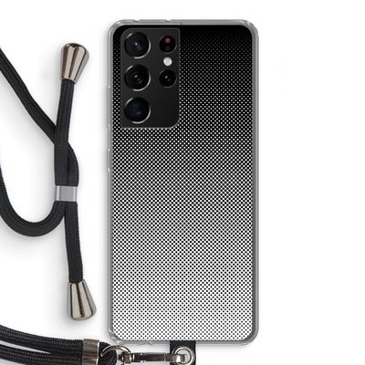 Musketon Halftone: Samsung Galaxy S21 Ultra Transparant Hoesje met koord