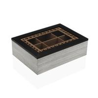 Box for Infusions Versa Zwart Hout MDF 18 x 7,5 x 24 cm
