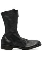 Guidi bottes en cuir à bout rond - Noir