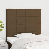 Hoofdborden 2 st 100x5x78/88 cm stof donkerbruin