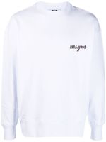 MSGM sweat en coton à logo imprimé - Blanc - thumbnail