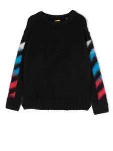 Off-White Kids pull en laine mélangée à logo imprimé - Noir