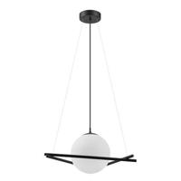 EGLO Hanglamp - E27 - 1lichts - Staal Zwart | Glas opaal-mat - Wit