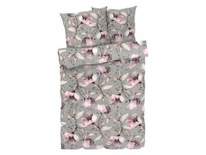 LIVARNO home Satijnen dekbedovertrek 240 x 220 cm (Bloemen/groen)