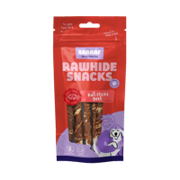 Braaaf Rawhide Roll Sticks Rund & Vis - 8 st.