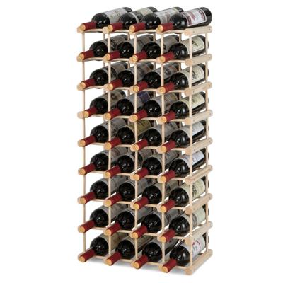 Wijnrek van Hout Wijnrek voor 36 Flessen met Stabiele Structuur van Massief Hout Wijnrek met 5 Niveaus 44,5 x 24 x 86 cm