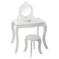 Atmosphera Kaptafel voor kinderen - hout - wit - 70 x 50 x 91 cm - met krukje Atmosphera Kaptafel voor kinderen - hout - wit - 70 x 50 x 91 cm - met krukje