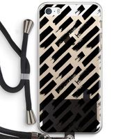 Zwarte vegen: iPhone 5 / 5S / SE Transparant Hoesje met koord