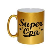 Super opa cadeau gouden mok / beker sterren 330 ml