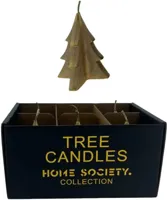 Home Society kaars kerstboom 6.5x8cm goud 1 stuks