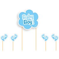 Taart Topper Set Geboorte Baby Boy - thumbnail