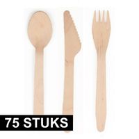 Houten bestek set 75 delig   - - thumbnail