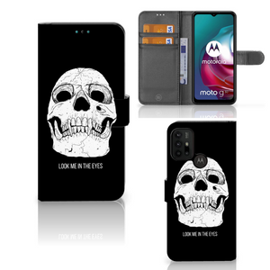 Telefoonhoesje met Naam Motorola Moto G10 | G20 | G30 Skull Eyes