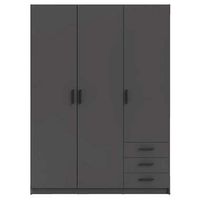 Kledingkast Sprint 3-deurs - antracietkleur - 200x147x50 cm - Leen Bakker - thumbnail