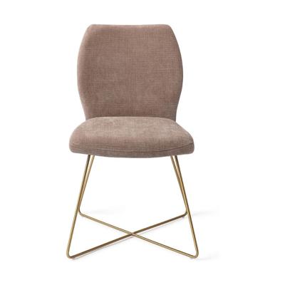 Jesper Home Ikata eetkamerstoel Mocha Mist cross gold