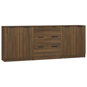 The Living Store Dressoir - Minimalistische Charme - Bruineiken - 60 x 30 x 70 cm - Bewerkt hout