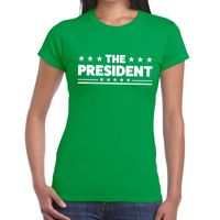 The President fun t-shirt groen voor dames 2XL  -