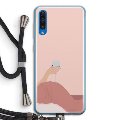 Wine: Samsung Galaxy A50 Transparant Hoesje met koord