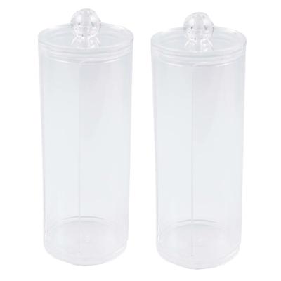 Wattenschijfjes/make- 2x -up organizer - 1 compartiment - transparant - rond - kunststof - D6 x 18 c
