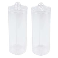 Wattenschijfjes/make- 2x -up organizer - 1 compartiment - transparant - rond - kunststof - D6 x 18 c Wattenschijfjes/make- 2x -up organizer - 1 compartiment - transparant - rond - kunststof - D6 x 18 c