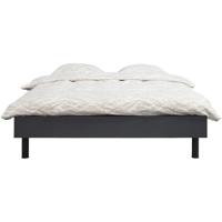 Leen Bakker - Bed Nova - Grafietkleur - 180x200 Cm - Spaanplaat - Grijs#Zwart