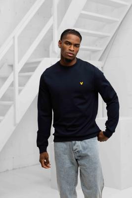 Lyle & Scott Neck Fly Fleece Sweater Heren Donkerblauw - Maat L - Kleur: Donkerblauw | Soccerfanshop