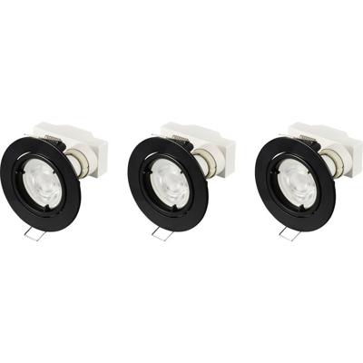 Sygonix LED-inbouwlamp Set van 3 stuks LED GU10 3 W Zwart
