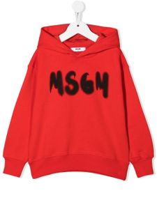 MSGM Kids hoodie à logo imprimé - Rouge