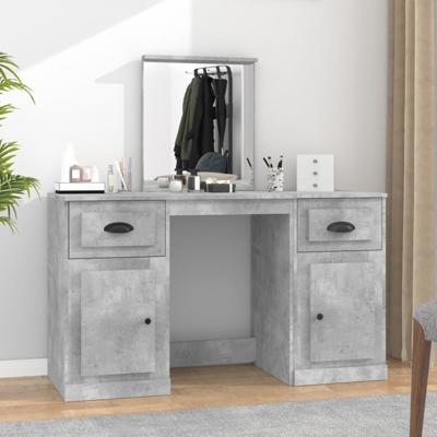 Kaptafel met spiegel 130x50x132,5 cm betongrijs