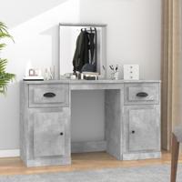 Kaptafel met spiegel 130x50x132,5 cm betongrijs