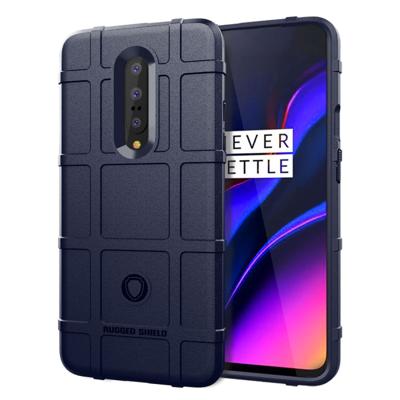 Schokbestendig Rugged Shield volledige dekking beschermende siliconen case voor Oneplus 7 (blauw)