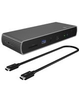 ICY BOX IB-DK8801-TB4 notebook dock & poortreplicator Bedraad Thunderbolt 4 Antraciet, Zwart - thumbnail