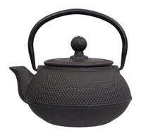 Zwarte Gietijzeren Theepot - Cast Iron - 600ml - thumbnail