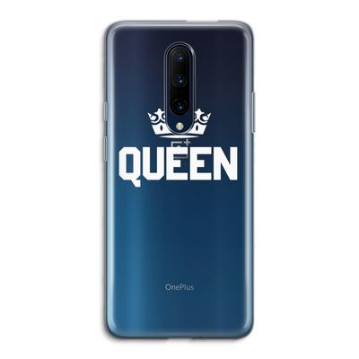 Queen zwart: OnePlus 7 Pro Transparant Hoesje
