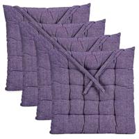 Stoelkussen Decorama - 4x - binnen/buiten - paars - 40 x 40 x 5cm - polyester Stoelkussen Decorama - 4x - binnen/buiten - paars - 40 x 40 x 5cm - polyester