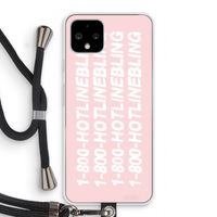 Hotline bling pink: Pixel 4 Transparant Hoesje met koord