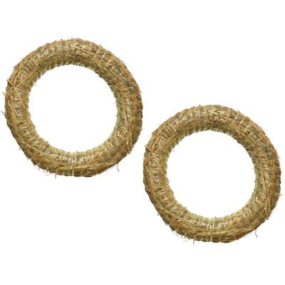 Decoratie krans van stro - 10x stuks - 30 x 5 cm - DIY kransen maken