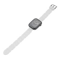 Bandje geschikt voor Apple Watch 42/44MM - Maat L - Sportband - Horlogebandje - Polsband - Kunstleer - Wit - thumbnail