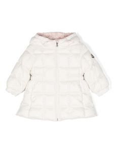 Moncler Enfant veste matelassée à patch logo - Blanc