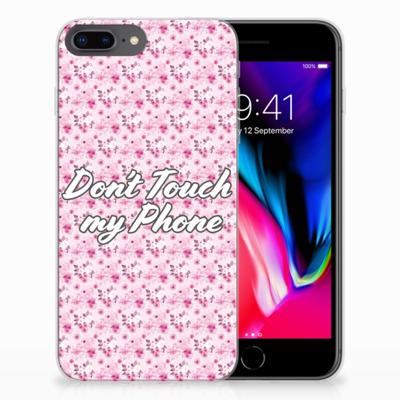 Apple iPhone 7 Plus | 8 Plus Silicone-hoesje Flowers Pink DTMP Apple iPhone 7 Plus | 8 Plus Silicone-hoesje Flowers Pink DTMP