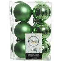 Decoris kerstballen - 24x st - groen - D6 cm - kunststof - kerstversiering