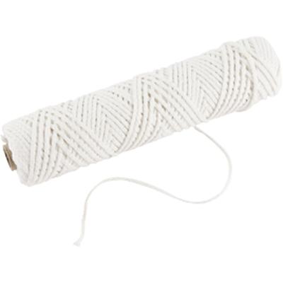 Creativ Company Lont, geschikt voor dompelkaarsen (dia. 30 mm) en gegoten kaarsen (dia. 80-100 mm) , b: 2 mm, 100 gr, 50 m/ 1 rol