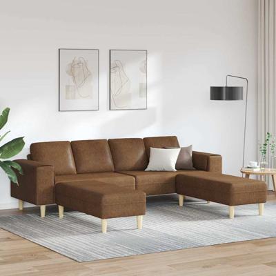 Bankstel 3 pcs Bruin Faux suede leer