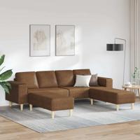 Bankstel 3 pcs Bruin Faux suede leer