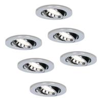 Set van 6 Maya LED inbouwspots - 4 Watt 345 Lumen - 6500K Daglicht wit - GU10 - Dimbaar - Rond - Kantelbaar - IP20 Stofdicht - Chroom