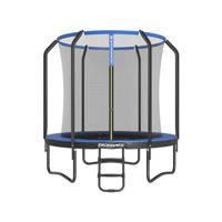 Ronde tuintrampoline met veiligheidsnet, Zwart + Donkerblauw / 244 cm